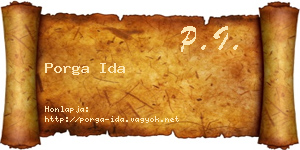 Porga Ida névjegykártya
